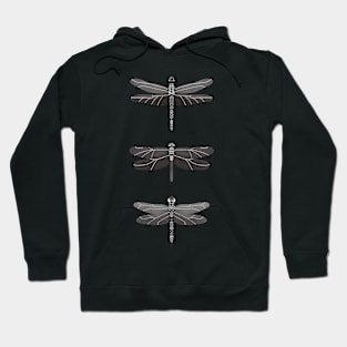 Dragonflies Pattern - Gray Palette Hoodie